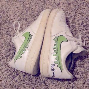 Rick and Morty painted customized shoes